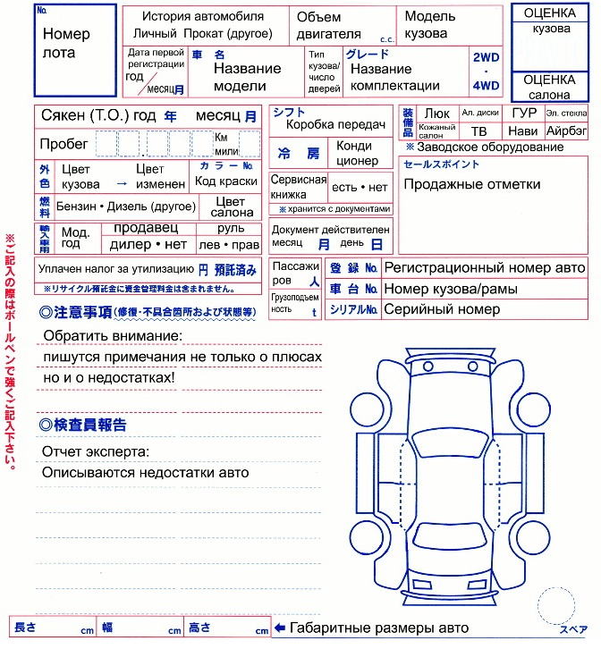 аукционный лист USS